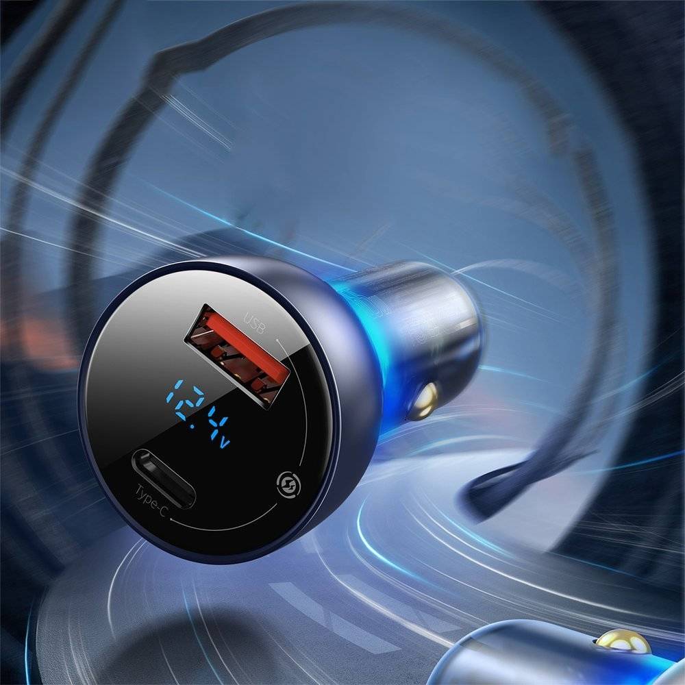 Baseus Digital Display Dual USB Car Charger 63W