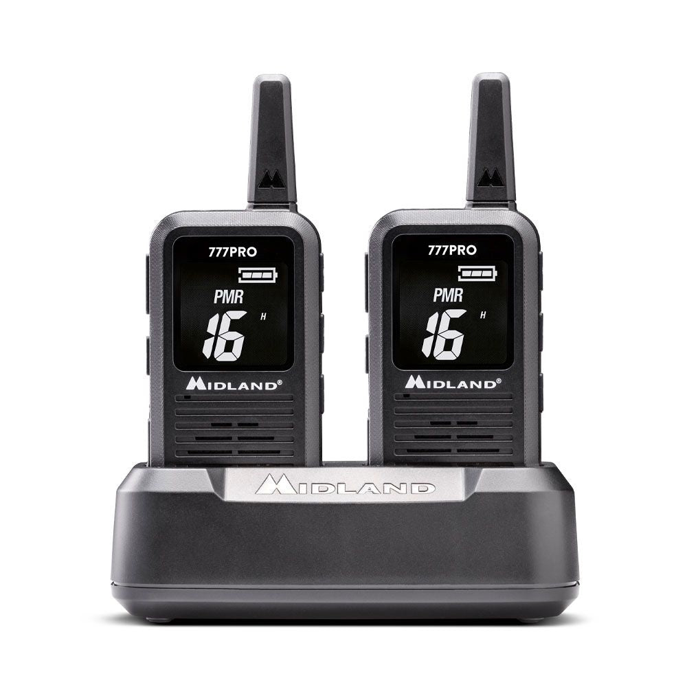 Midland 777PRO Business PMR Radios Valibox includes 2x Earphones, 2x Lanyards & Carry Case