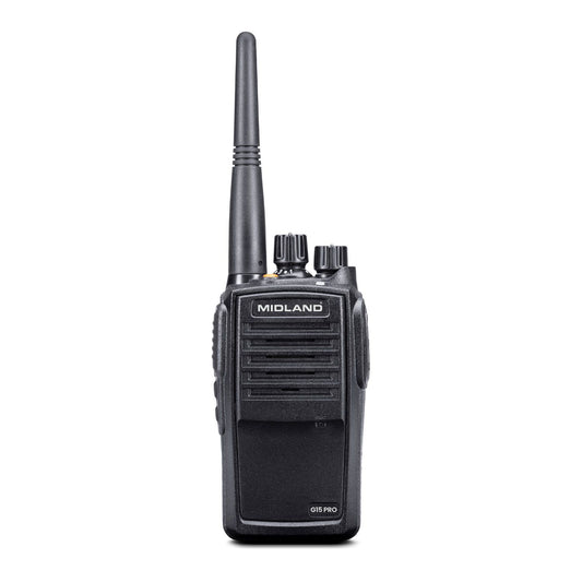 Midland G15 Pro NC (Noise Cancellation) PMR Radio IP67 Waterproof Rugged Aluminium, Long Battery Life & PC Programmable (single)