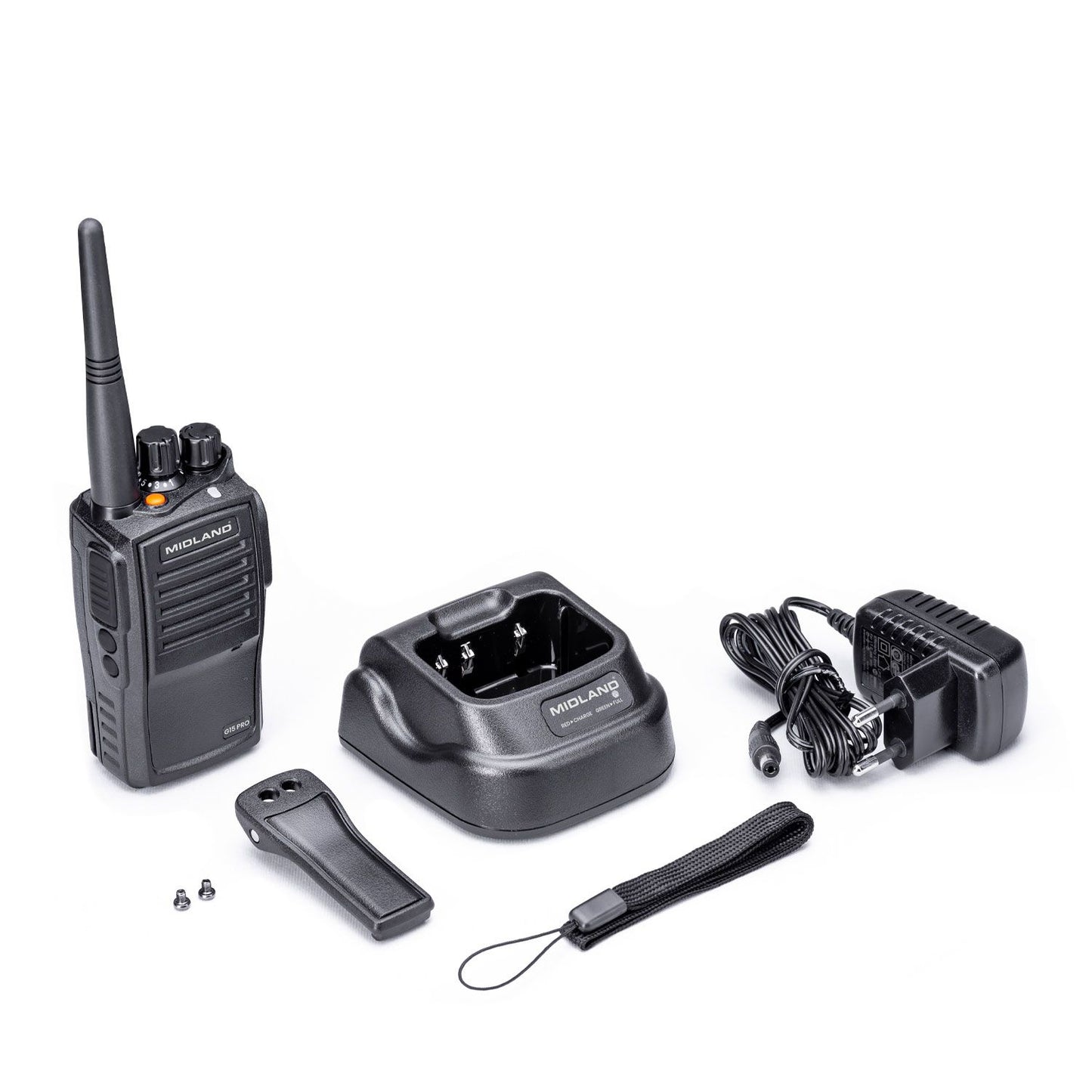 Midland G15 Pro NC (Noise Cancellation) PMR Radio IP67 Waterproof Rugged Aluminium, Long Battery Life & PC Programmable (single)