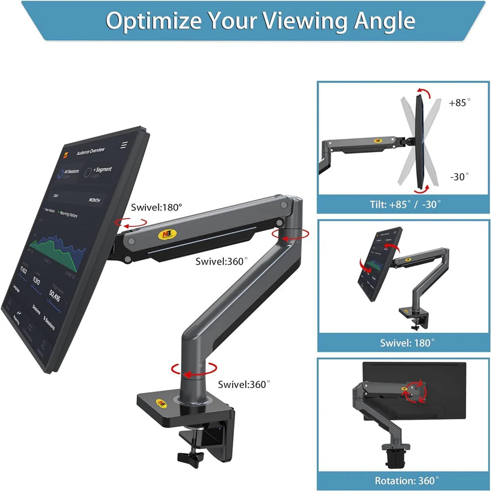 NBMounts G45 Extra Long Arm Desk Monitor Mount (replaces G70)