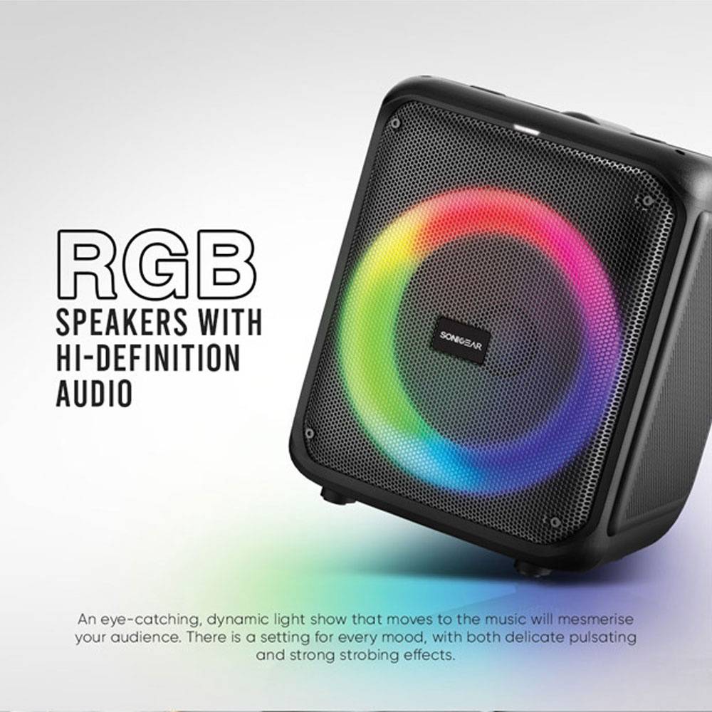 SonicGear AudioXPro600HD 90W Portable Karaoke Speaker BT/USB/FM with 1 Wireless Microphone