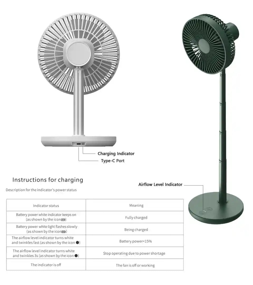 Jisulife Extendable Rotating Desktop Fan FA13P White