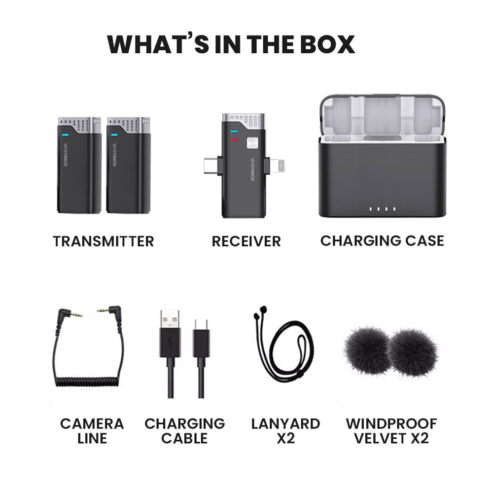 SonicGear WLM3000 DUO Wireless 2x Lavalier ClipOn Microphones