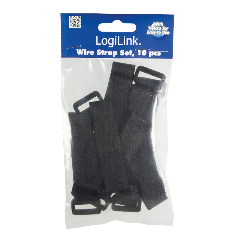 LOGILINK KAB0056 WIRE STRAP SET WITH VELCRO, 10pcs