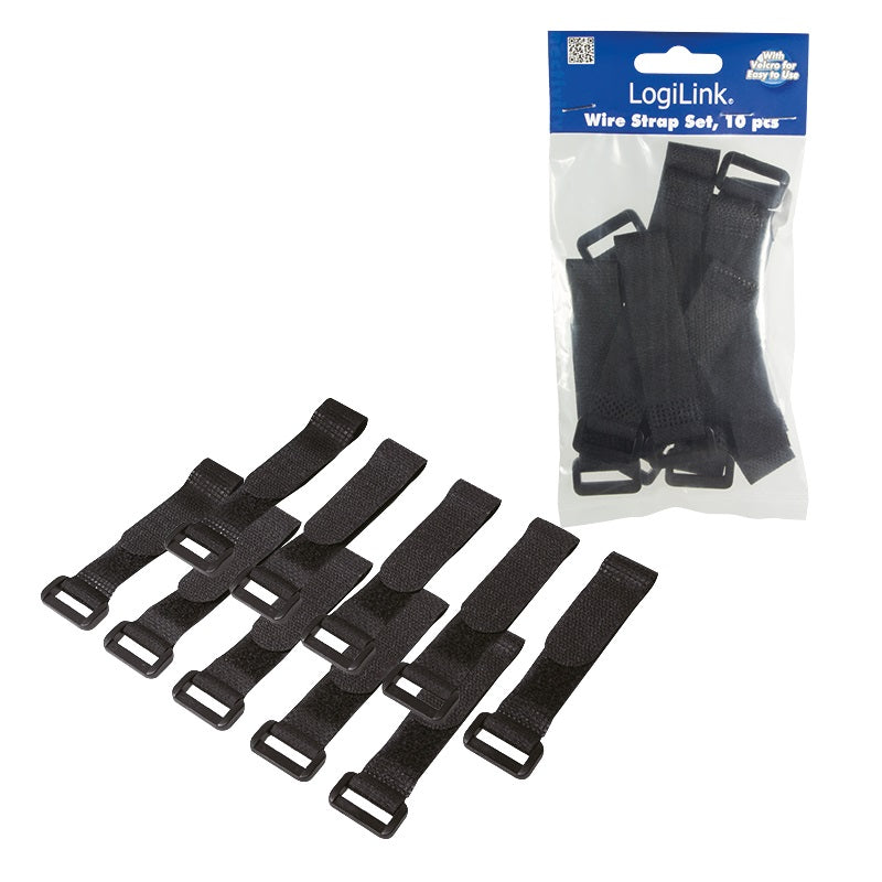 LOGILINK KAB0056 WIRE STRAP SET WITH VELCRO, 10pcs