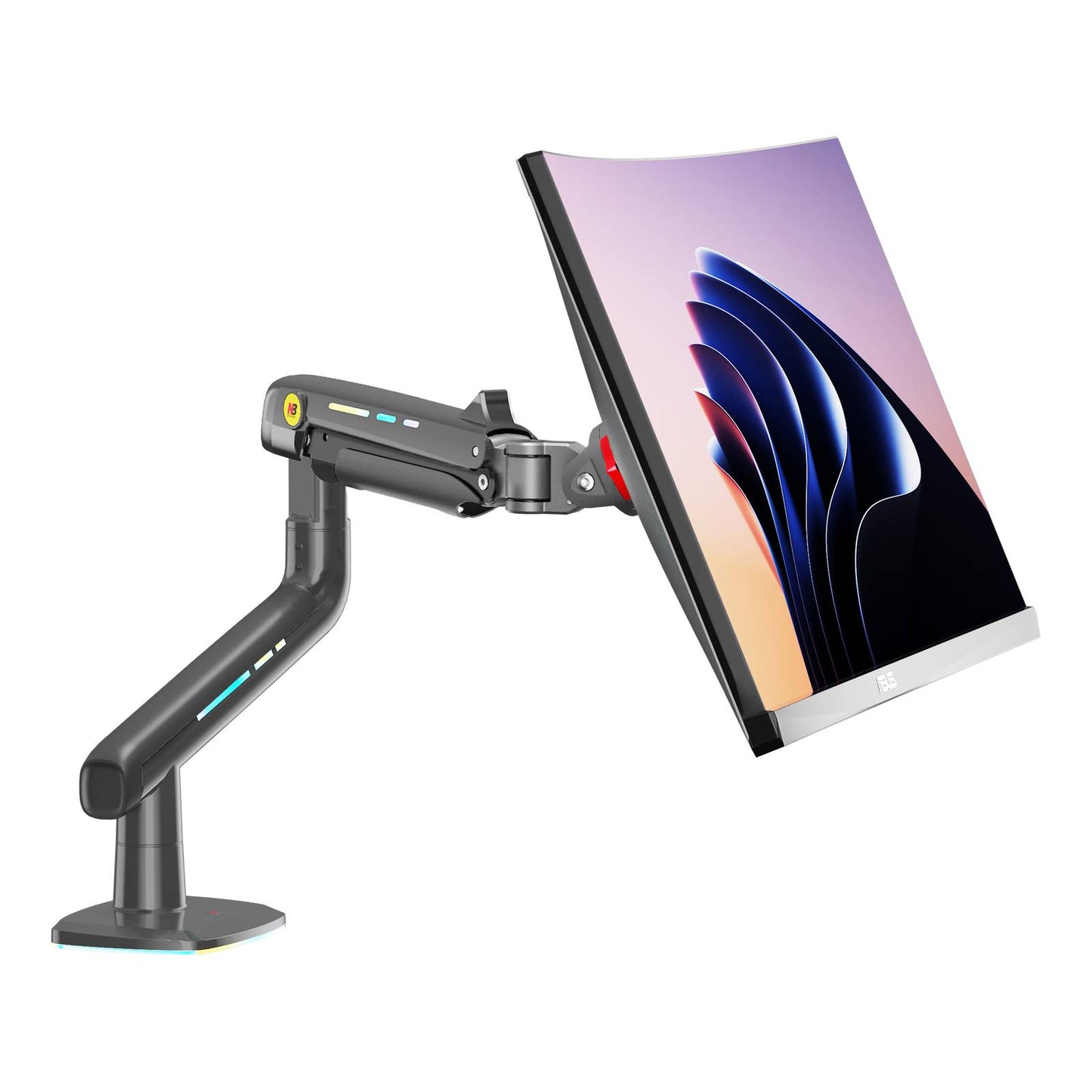NBMounts F5 Gaming Series Single Arm RGB Monitor Desk Mount Heavy Duty up to 20kg