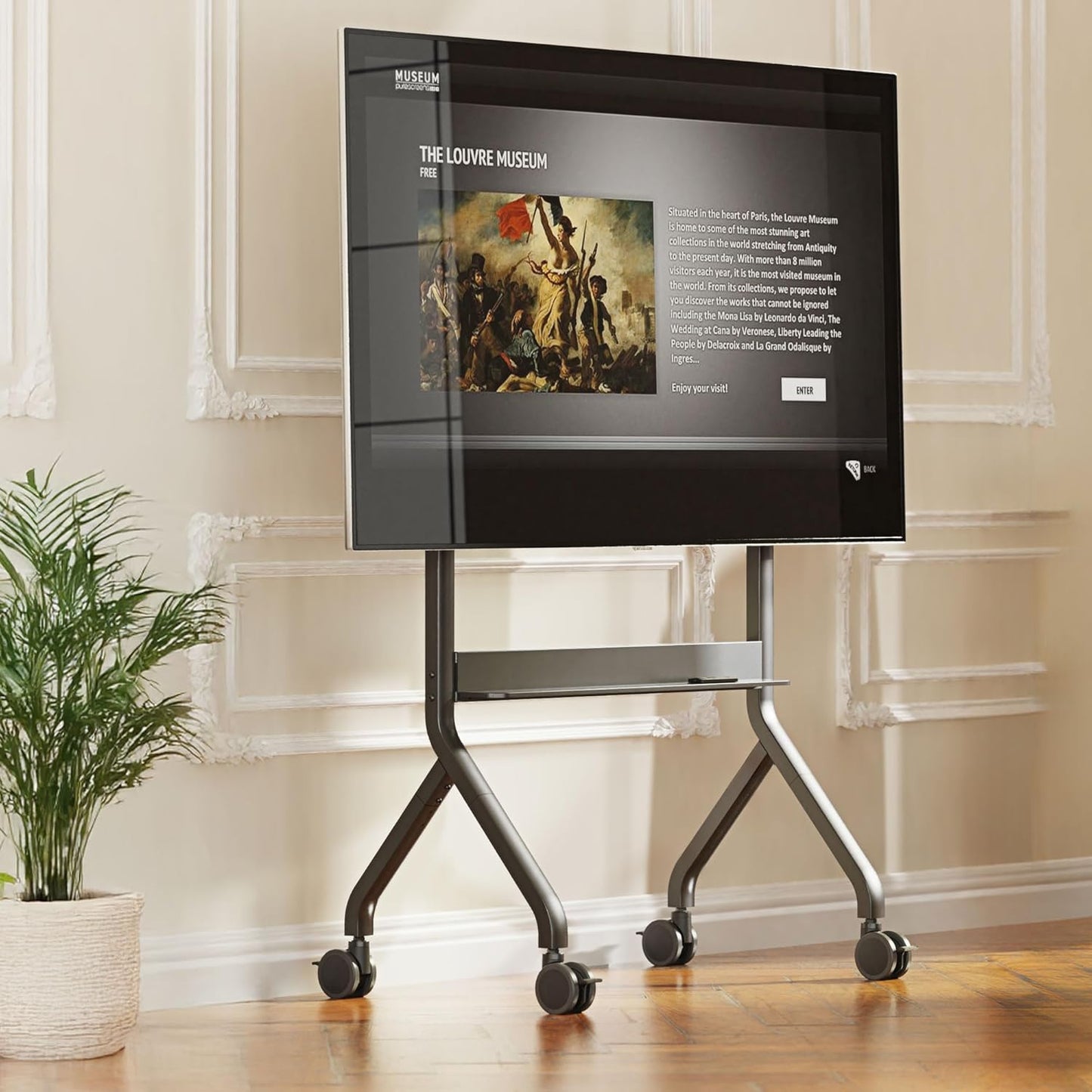 NBMounts P150 Motorized Trolley Adjustable up to 1.5m VESA 90x60 up to 90'' & 68kg
