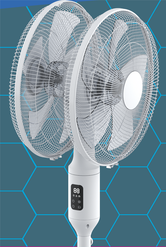 KDK NDD2208RD Stand Fan 16'' BLDC Motor Bouble Head Stand with Remote Control