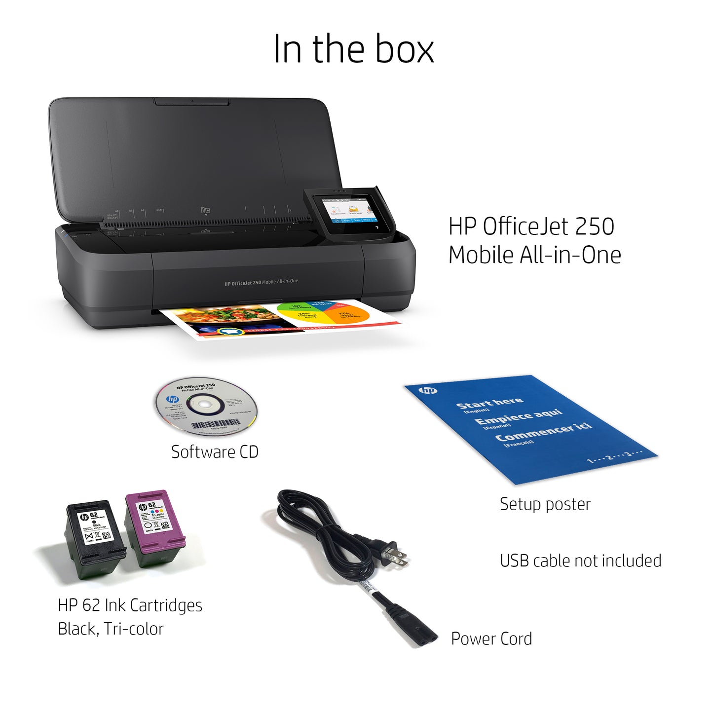 HP CZ992A PRINTER ALL IN ONE INKJET COLOR OFFICEJET MOBILE 250 A4