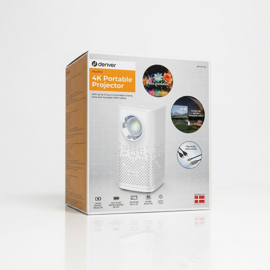 Denver AV Projector HD Native 150ANSI Portable 2 Hrs Runtime PR-4700