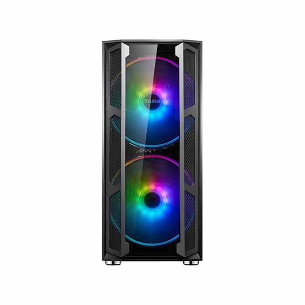 SAMA, W03 ATX GLASS GAMING CASE WITH ARGB FANS (2*20CM FRONT)