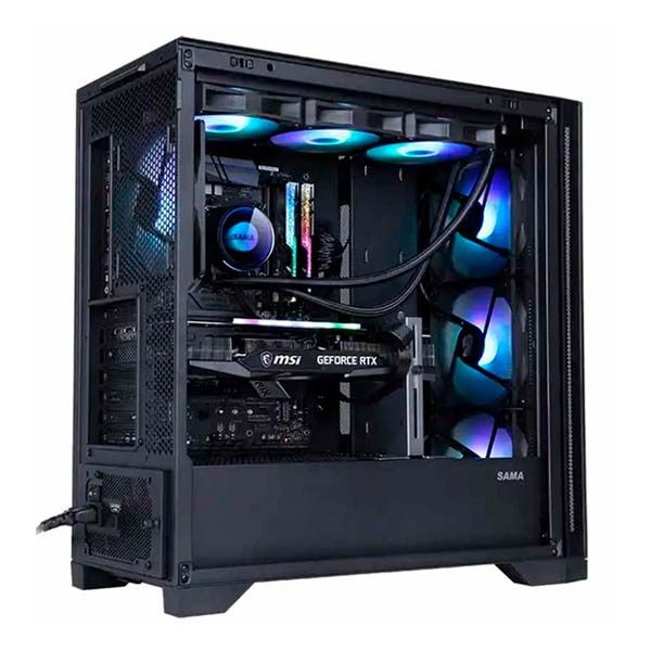 SAMA, 4501 MAX BLACK FULL TOWER 40SERIES GPU TEMPERED GLASS GAMING PC CASE