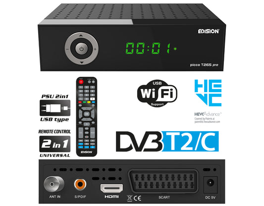 EDISION PICCO T265 pro HD Terrestrial TV Receiver DVB-T2