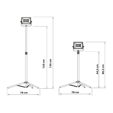 Rexer RX08050 Floodlight with Tripod Mains Powered 4000k 1 x 50W / 5500 lms
