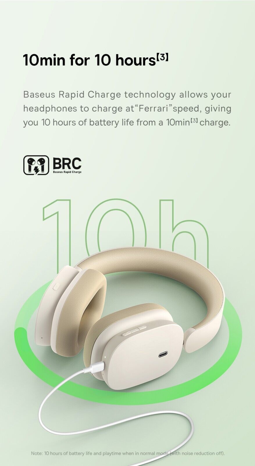 Baseus Bowie H1 Noise Cancelling Wireless Headphones White
