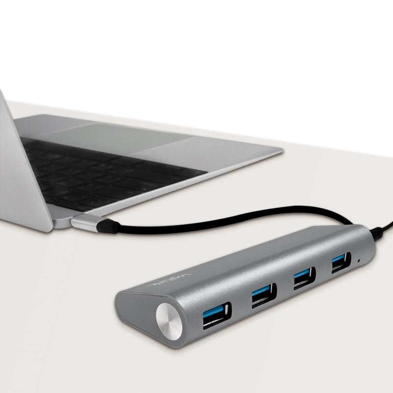 LOGILINK, UA0309 HUB USB-C 3.1 4-PORT WITH ALUMINUM CASING