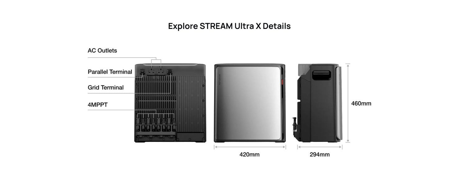 EcoFlow STREAM Ultra 2KWh Battery 2000W PV Input Max AC Output 2300W