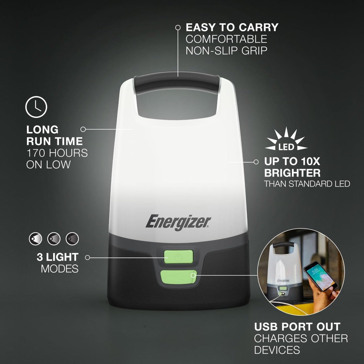 Energizer Vision USB Rechargeable Lantern 1200 Lumens