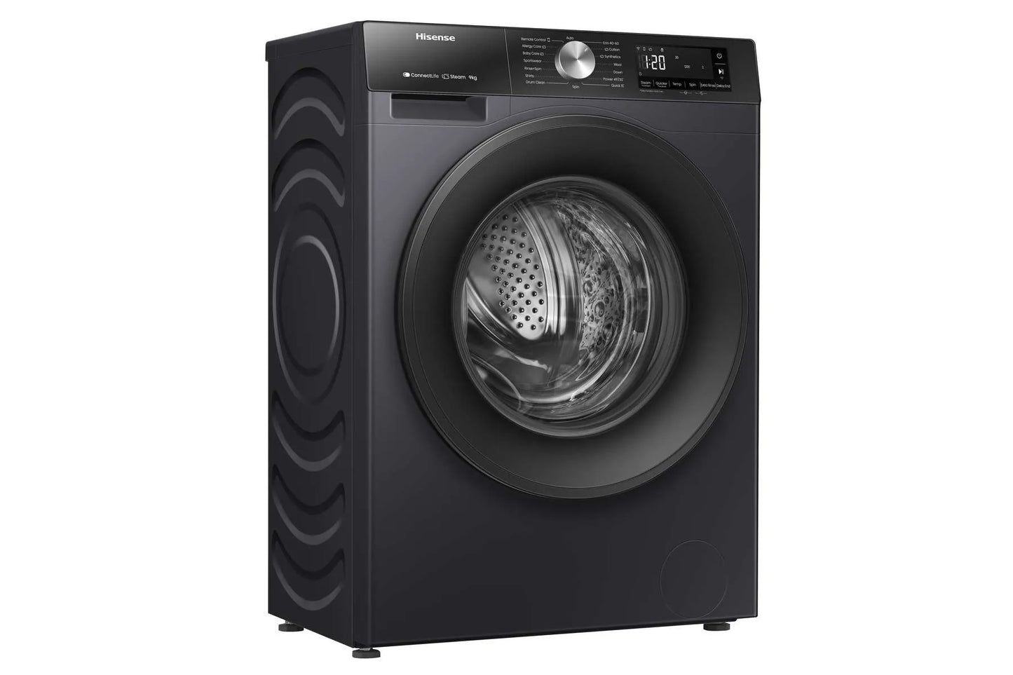 HISENSE WF3S9043BB3 Washing Machine 9kg, Black