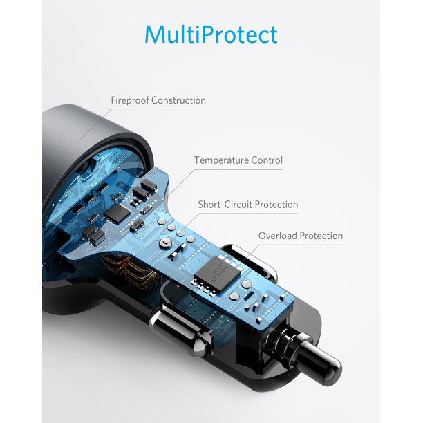 Anker PowerDrive PD+2 Car Charger Black Gray