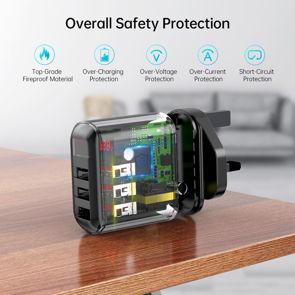 Choetech Q5009 Wall Charger 3.4A 3port w/Display