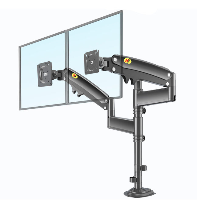 NBMounts H180 Desktop Twin Monitor Mount Black