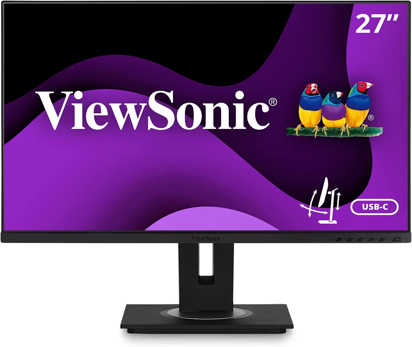 ViewSonic VG2755 Ergonomic Docking Monitor 27'' Full-HD IPS Panel w/ USB-C/3xUSB-A/PD