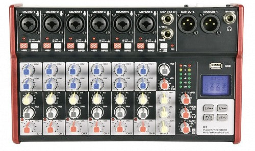 Citronic CSM-8 Mixer 8ch/USB/BT Play-Rec 170.873UK