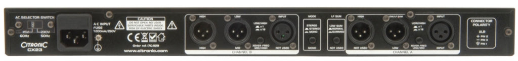 Citronic CX23 2/3-way crossover 1U 170.929UK