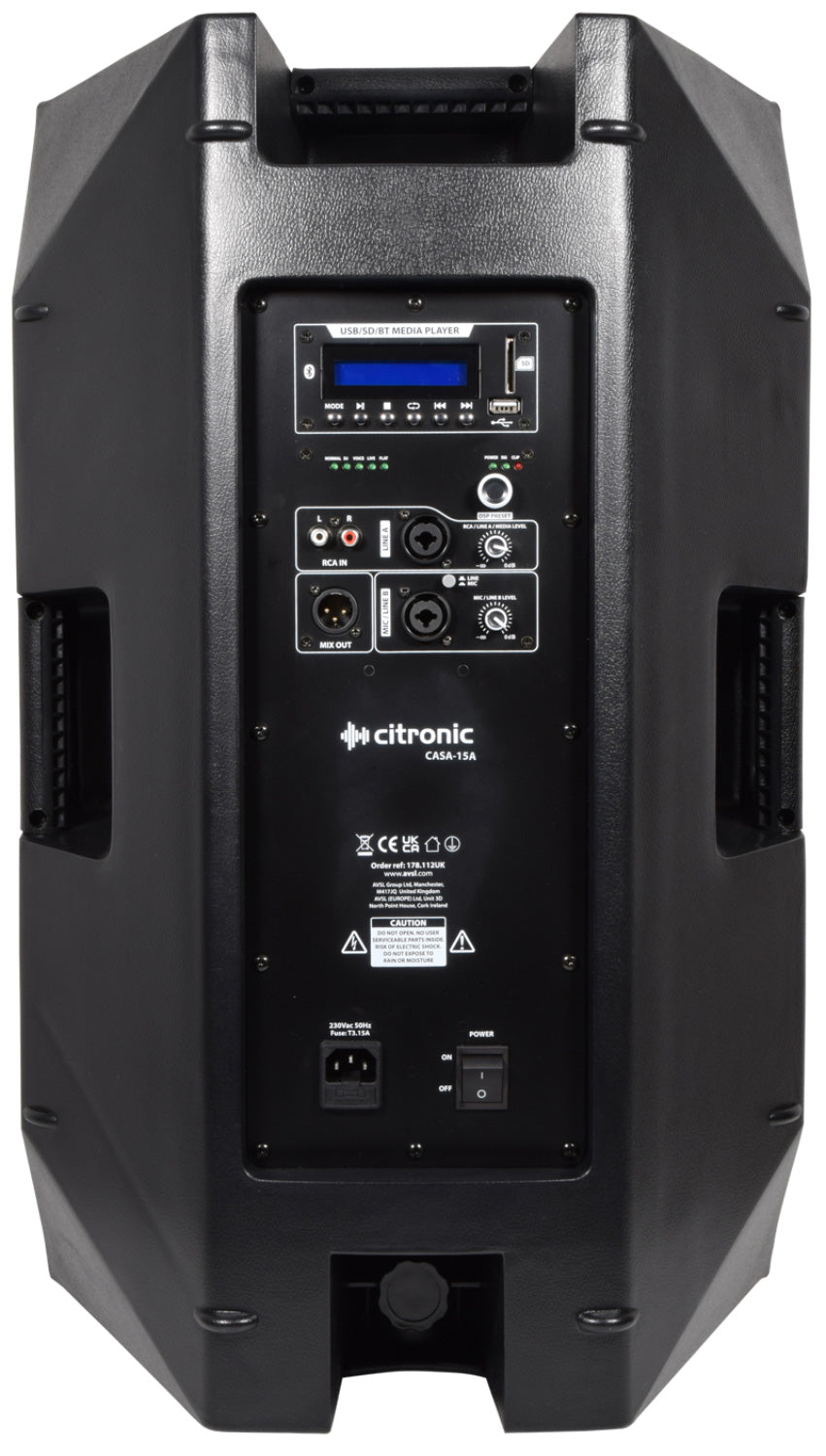 Citronic CASA-15A Active 15" Spkr USB/BT 178.115UK