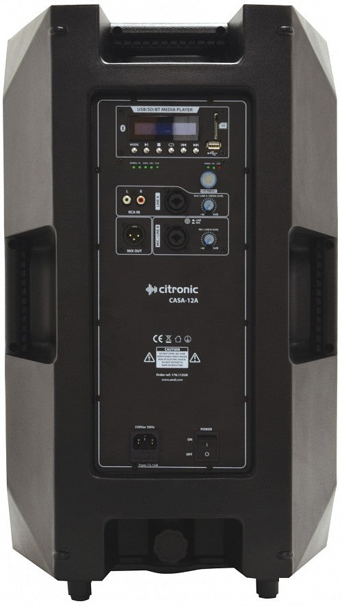 Citronic CASA-12A Active 12" Speaker USB & Bluetooth 178.112UK