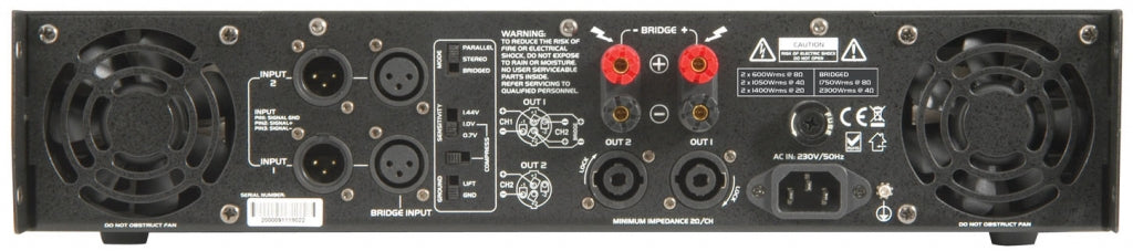 Citronic PPX900 2U Amplifier 2x300W RMS 172.209UK