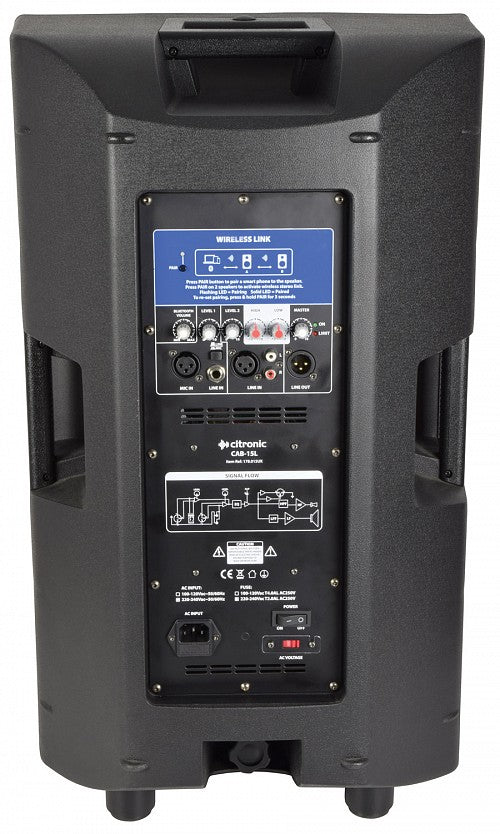 Citronic CAB-15L 15'' Active Bluetooth Speaker with StereoLink 178.015UK