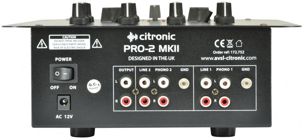 Citronic PRO-2 2Ch 5 Input Mixer Black 172.752UK