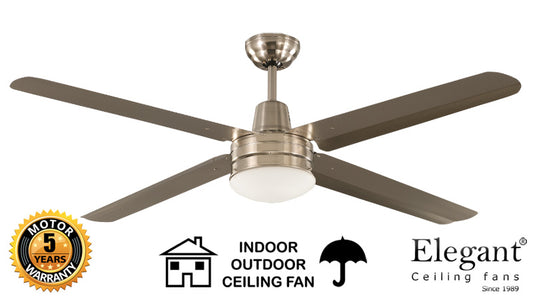Elegant Tony Ceiling fan 56 Inch 142CM with removable light Stainless Steel