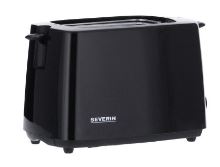 SEVERIN TOASTER, 2 SLICES, 700W, AUTOMATIC, STAINLESS STEEL, INTEGRATED BREAD ROLL TOASTING, ADJUSTABLE DEGREE, BLACK