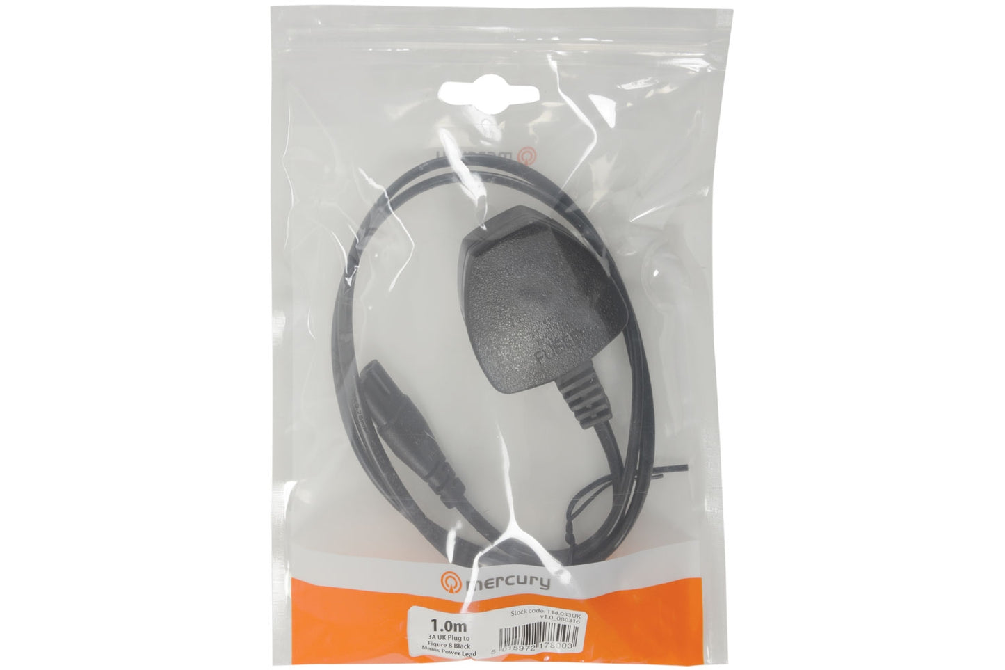 Mercury Fig8 Power Cable 1.0m Bag 114.033UK