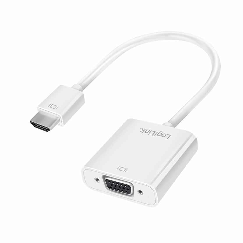 CV0150 HDMI A/M TO VGA ADAPTER F +3.5mm 1080p 0.15m WHITE LOGILINK