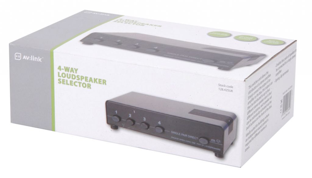 AV:Link 1:4 Speaker Switch w/protection 128.425UK