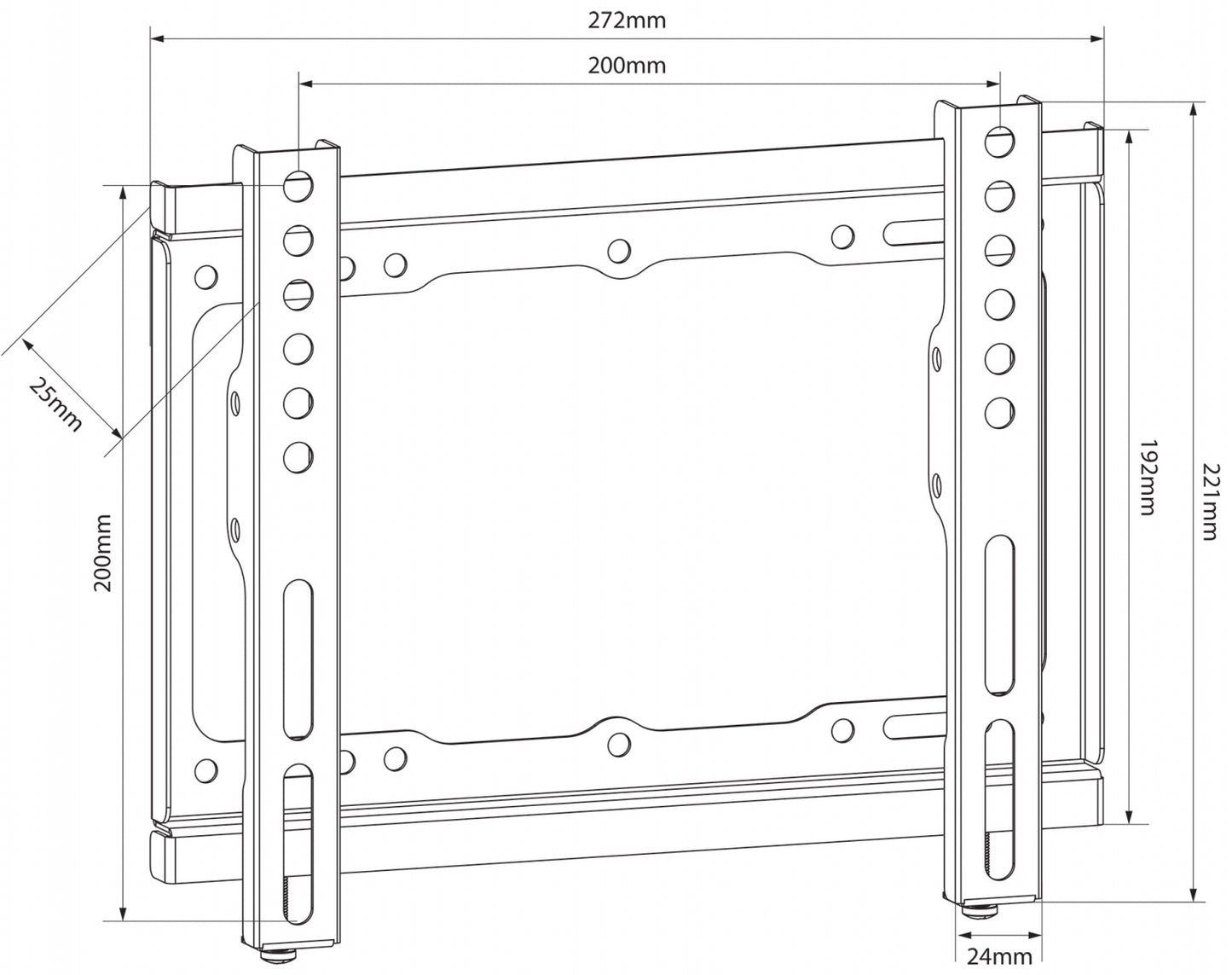AV:link SF201 Fixed TV Wall Bracket 200x200 129.540UK