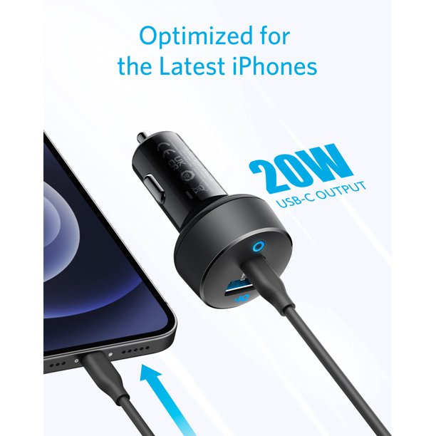 Anker PowerDrive PD+2 Car Charger Black Gray