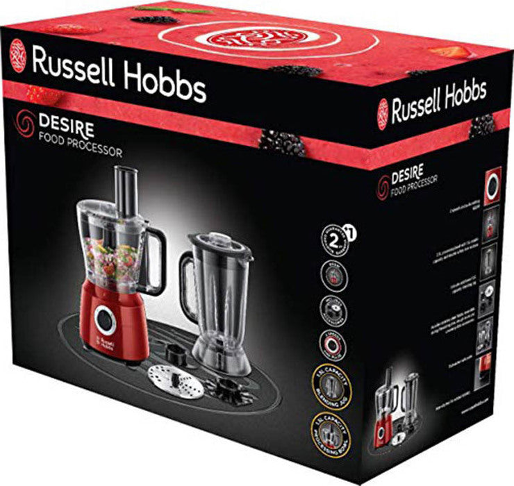 Russell Hobbs Desire 24730-56 Multimixer 600W with 2.5lt Bucket and Blender Jug Red
