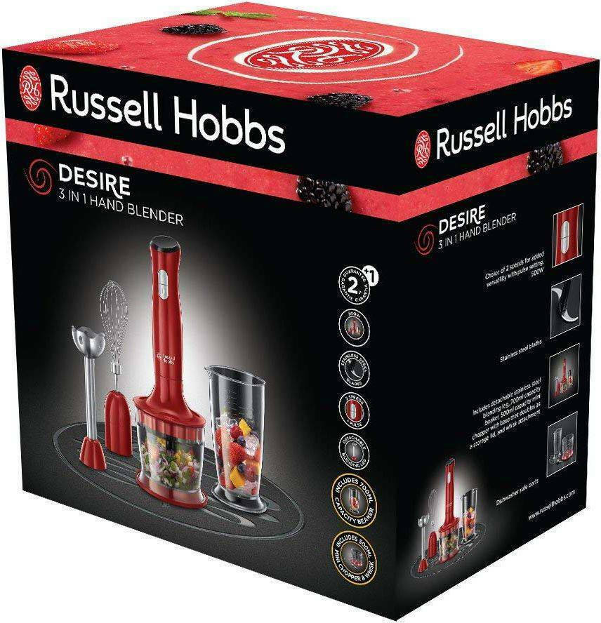 Russell Hobbs 24700 Rod Blender with Stainless Steel Rod 500W Red