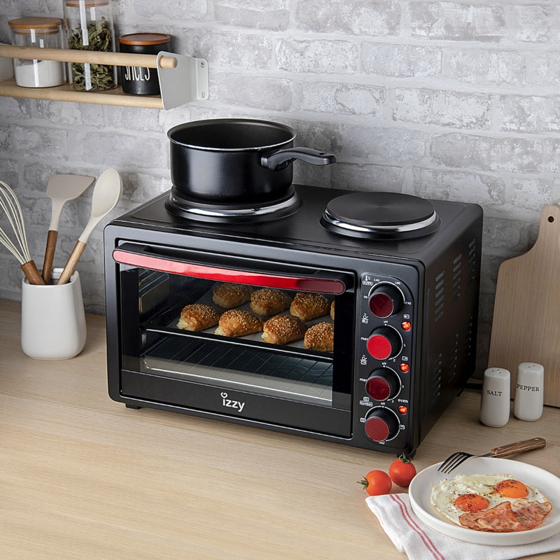 Izzy Mini Oven 28Lt with 2 Hot Plates