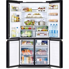 Hitachi R-WB640VRU0 (GBK) 4-Door SideBySide Refrigerator Glass Black