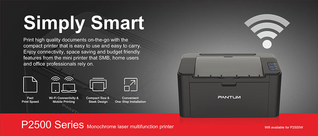 Pantum P2500W Mono Laser Printer with Wi-Fi