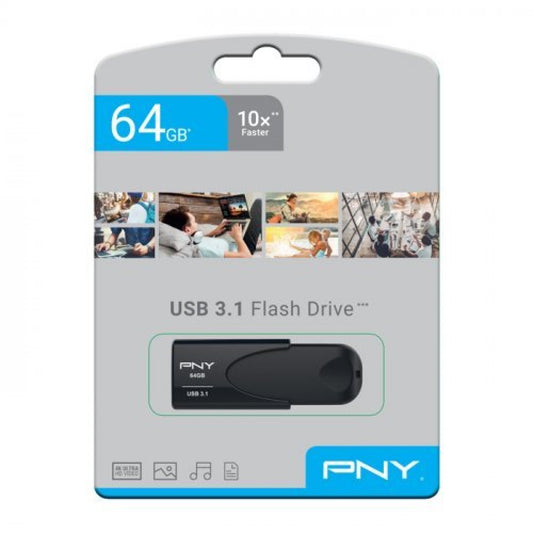 PNY Attache 4 USB 3.1 Stick 64GB Black