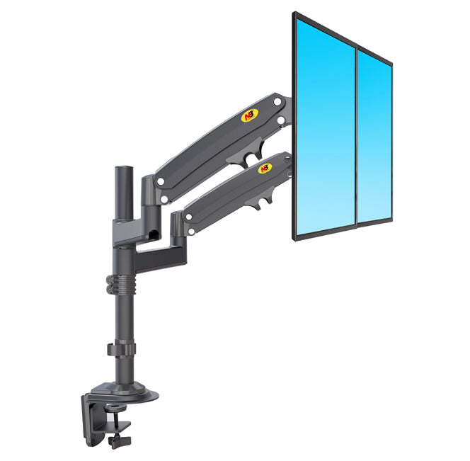 NBMounts H180 Desktop Twin Monitor Mount Black