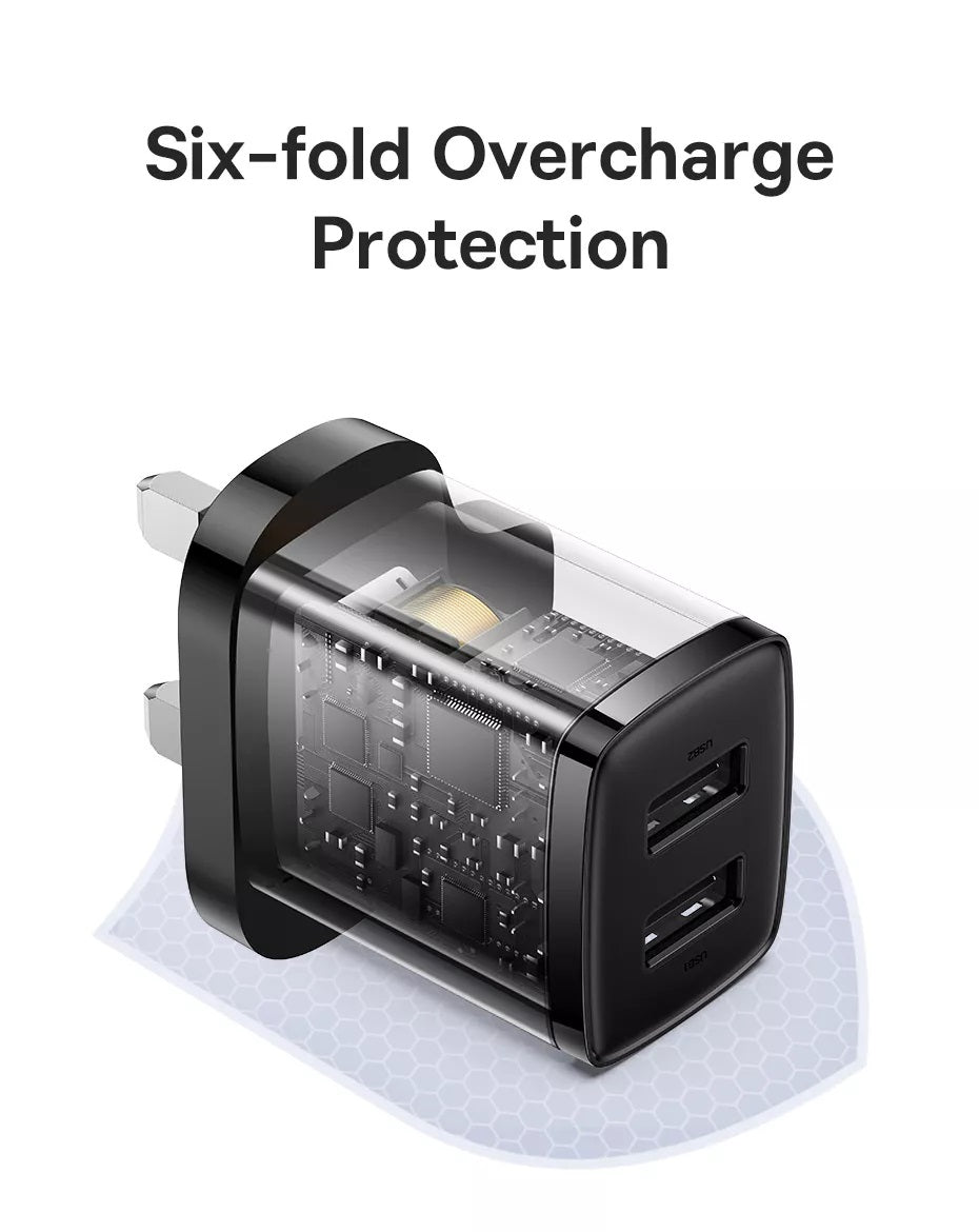 Baseus Charger Wall 2xUSBA 2.1A UK Black
